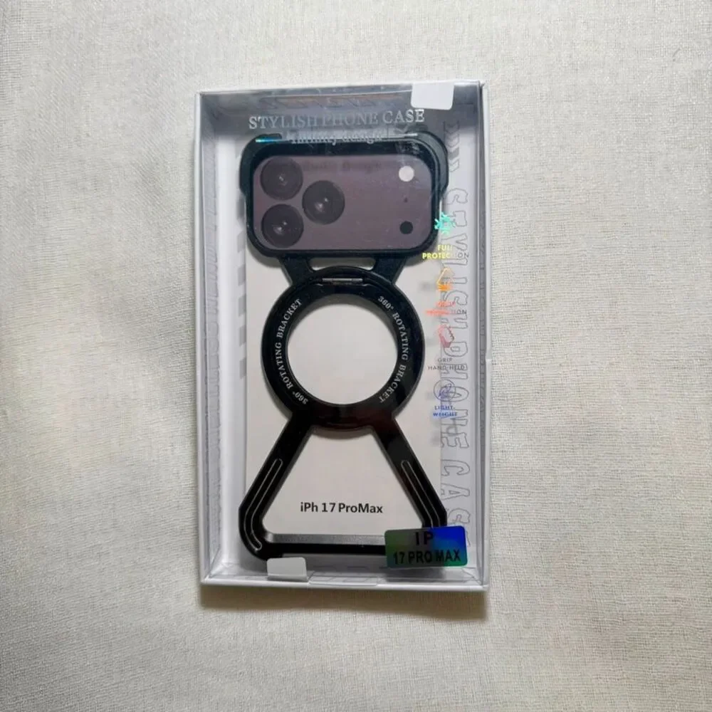 iPhone 17 Pro Max MagSafe Metal Case Kickstand Black